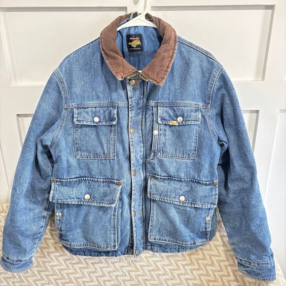 Vintage Wrangler Hero Warner Brothers Space Jam Quilted Jean Denim Jacket - Picture 1 of 9